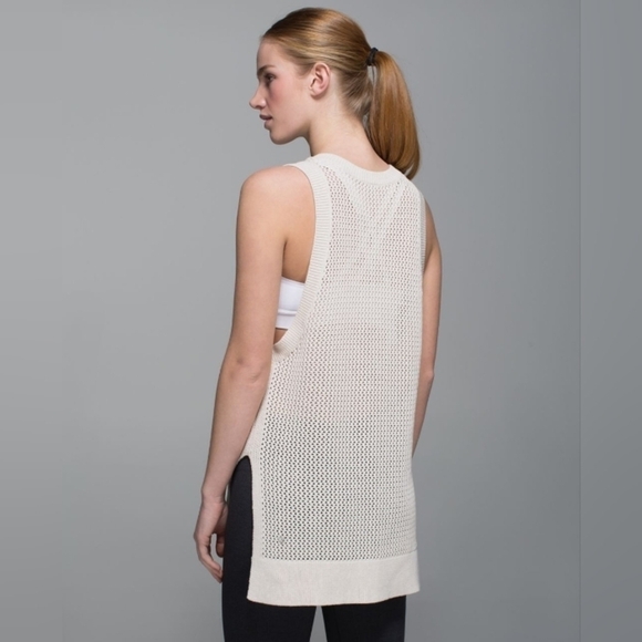 Lululemon Simply The Vest Heathered White sz 6 - Picture 1 of 8